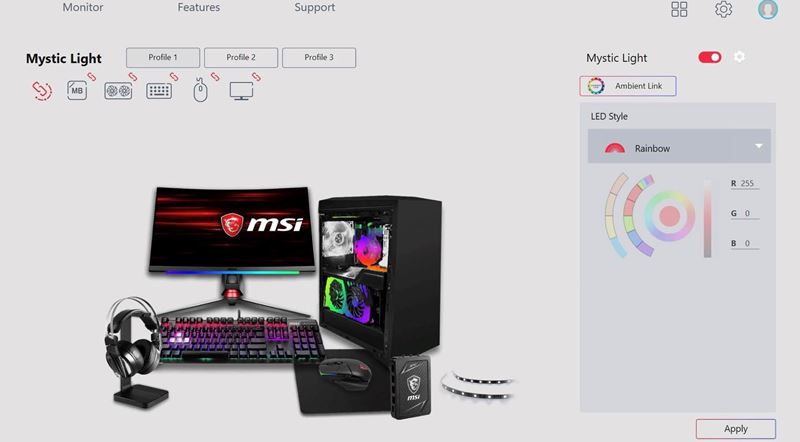 معرفی و دانلود نرم افزار کنترل RGB ام اس آی - MSI Center